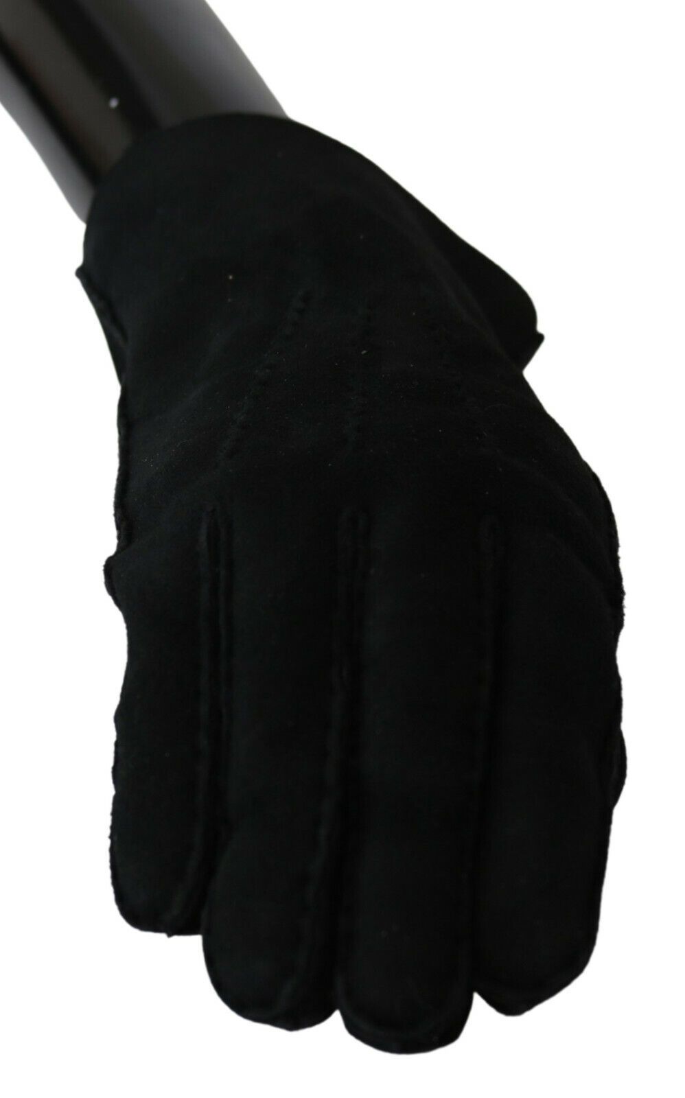 Dolce & Gabbana Black Leather Motorcycle Biker Mitten Gloves - Zeiniez