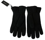 Dolce & Gabbana Black Leather Motorcycle Biker Mitten Gloves - Zeiniez