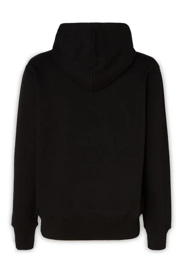 Versace Jeans Black Cotton Logo Details Hooded Sweatshirt - Zeiniez