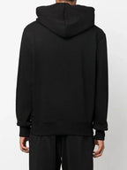 Versace Jeans Black Cotton Logo Details Hooded Sweatshirt - Zeiniez