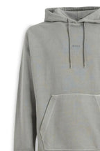 Hugo Boss Grey Cotton Logo Details Hooded Sweatshirt - Zeiniez