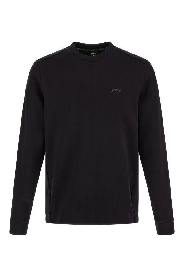 Hugo Boss Black Cotton Logo Details Sweatshirt - Zeiniez