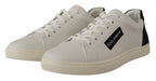 Dolce & Gabbana White Black Leather Low Shoes Sneakers - Zeiniez