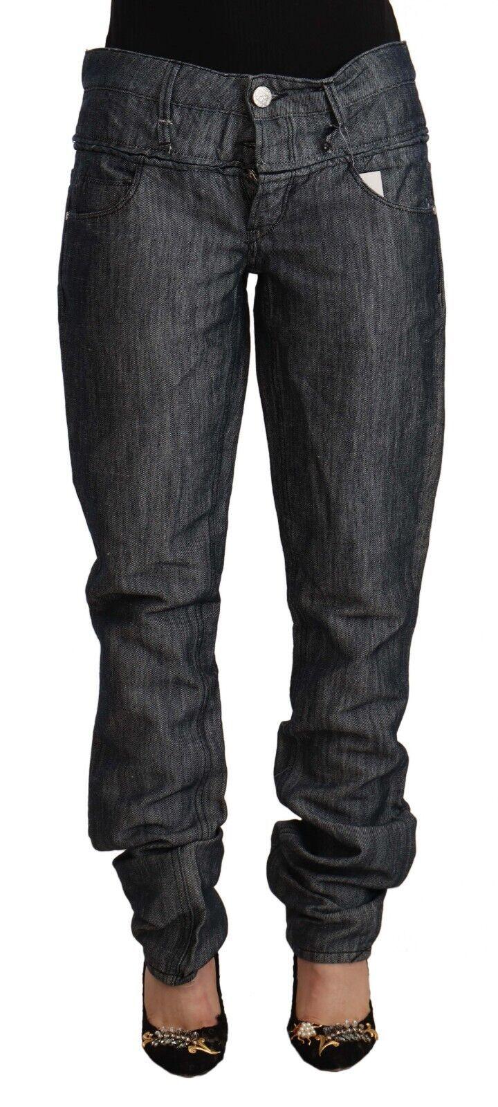 Acht Dark Gray Ramie Mid Wide Waist Straight Denim Jeans - Zeiniez