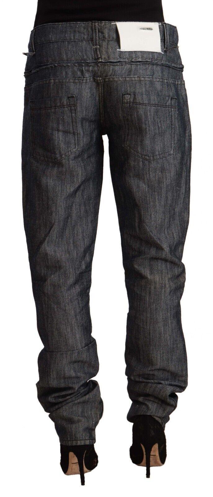 Acht Dark Gray Ramie Mid Wide Waist Straight Denim Jeans - Zeiniez