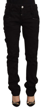 Acht Black Low Waist Cotton Stretch Denim Skinny Jeans - Zeiniez