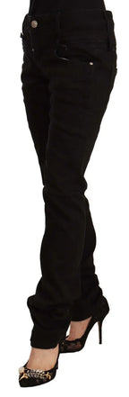 Acht Black Low Waist Cotton Stretch Denim Skinny Jeans - Zeiniez
