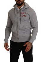 Hackett Gray Full Zip Hooded Cotton Sweatshirt Sweater - Zeiniez