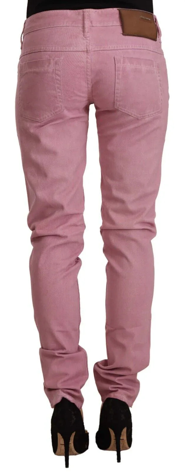 Acht Pink Cotton Slim Fit Women Denim Skinny Jeans - Zeiniez