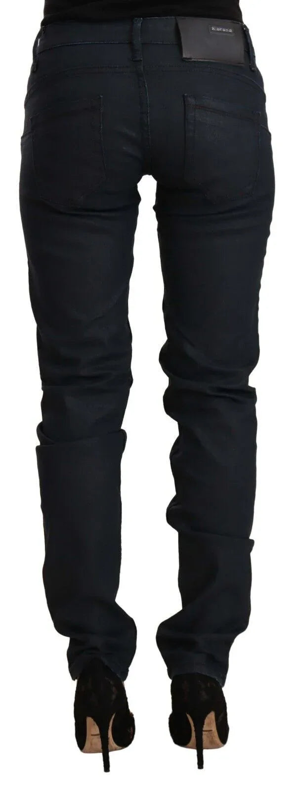 Acht Black Cotton Low Waist Slim Fit Denim Jeans - Zeiniez