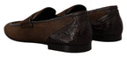 Dolce & Gabbana Shoes Dress Loafers Brown Leather Slip Shoes - Zeiniez