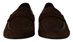 Dolce & Gabbana Shoes Dress Loafers Brown Leather Slip Shoes - Zeiniez