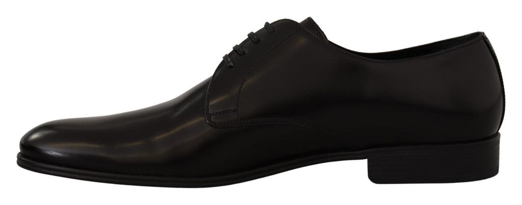 Dolce & Gabbana Black Leather Lace Up Formal Derby Shoes - Zeiniez