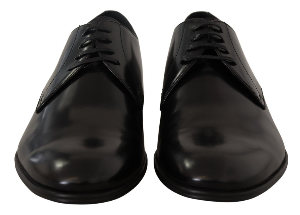 Dolce & Gabbana Black Leather Lace Up Formal Derby Shoes - Zeiniez