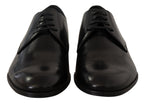 Dolce & Gabbana Black Leather Lace Up Formal Derby Shoes - Zeiniez