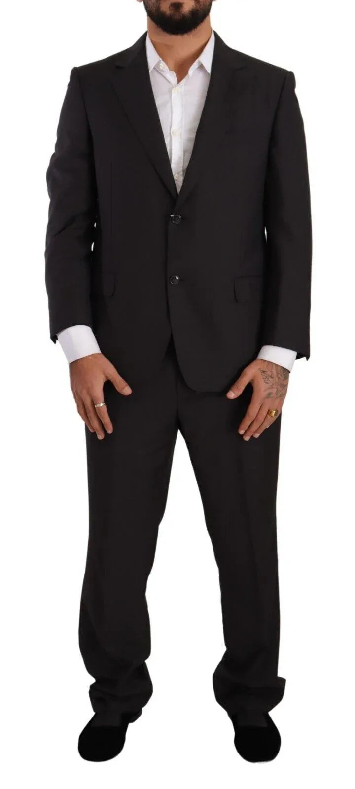 Domenico Tagliente Dark Gray Single Breasted Formal Suit - Zeiniez