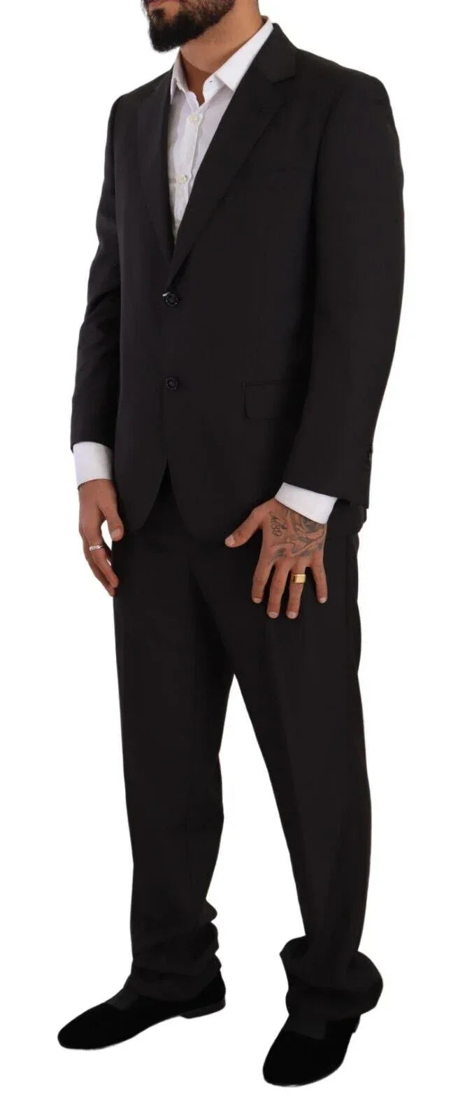Domenico Tagliente Dark Gray Single Breasted Formal Suit - Zeiniez