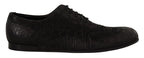 Dolce & Gabbana Black Caiman Leather Mens Oxford Shoes - Zeiniez