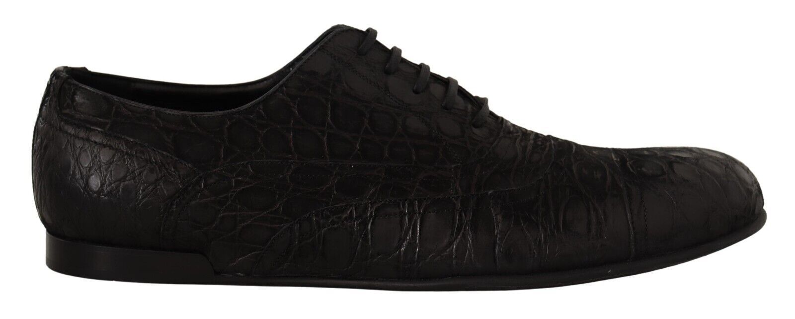 Dolce & Gabbana Black Caiman Leather Mens Oxford Shoes - Zeiniez