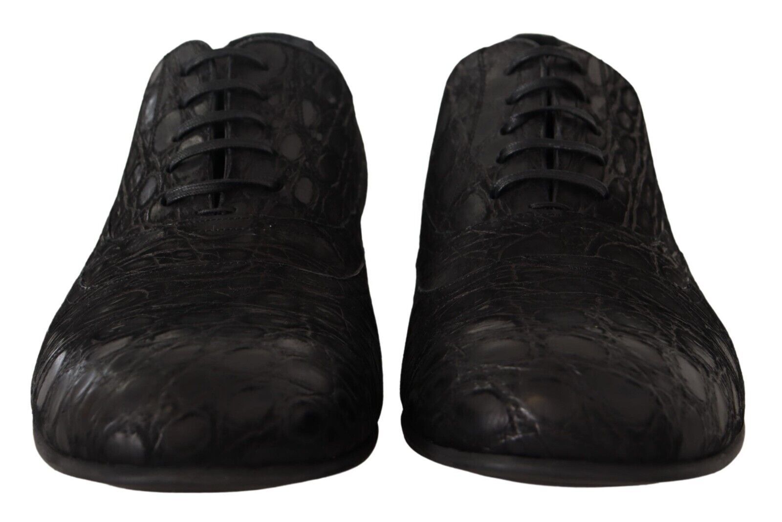 Dolce & Gabbana Black Caiman Leather Mens Oxford Shoes - Zeiniez