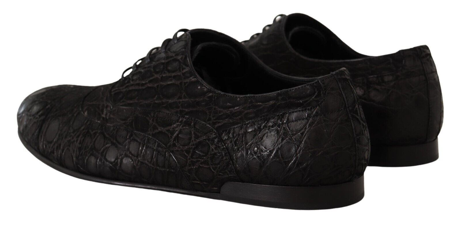 Dolce & Gabbana Black Caiman Leather Mens Oxford Shoes - Zeiniez