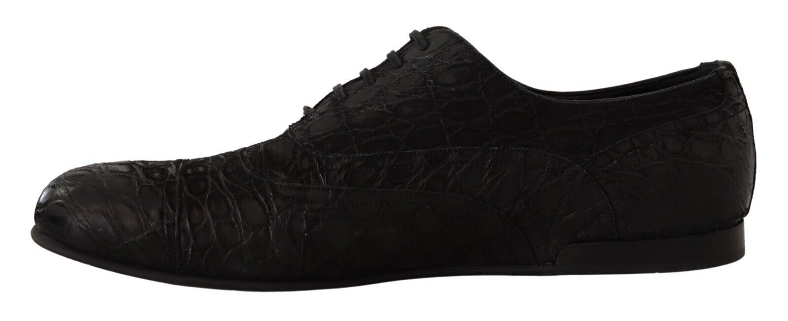 Dolce & Gabbana Black Caiman Leather Mens Oxford Shoes - Zeiniez
