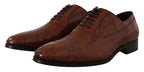 Dolce & Gabbana Brown Crocodile Leather Mens Formal Derby Shoes - Zeiniez