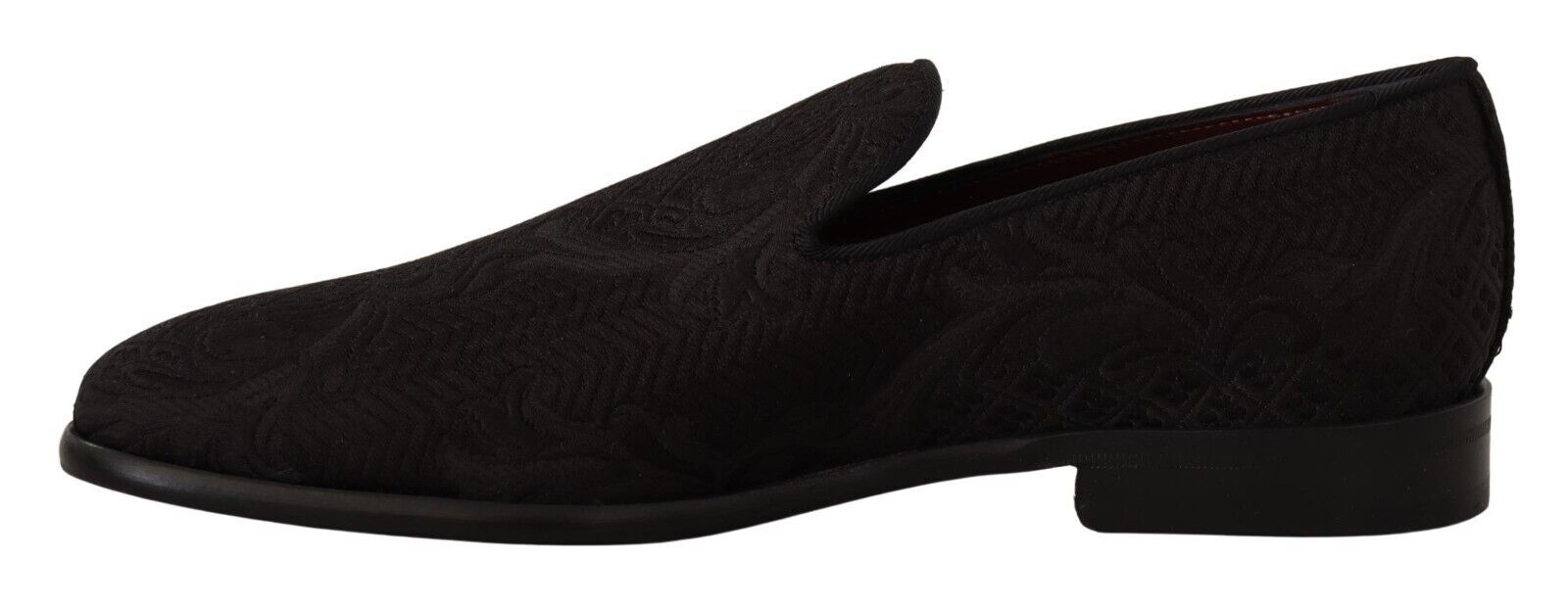 Dolce & Gabbana Black Floral Brocade Slippers Loafers Shoes - Zeiniez