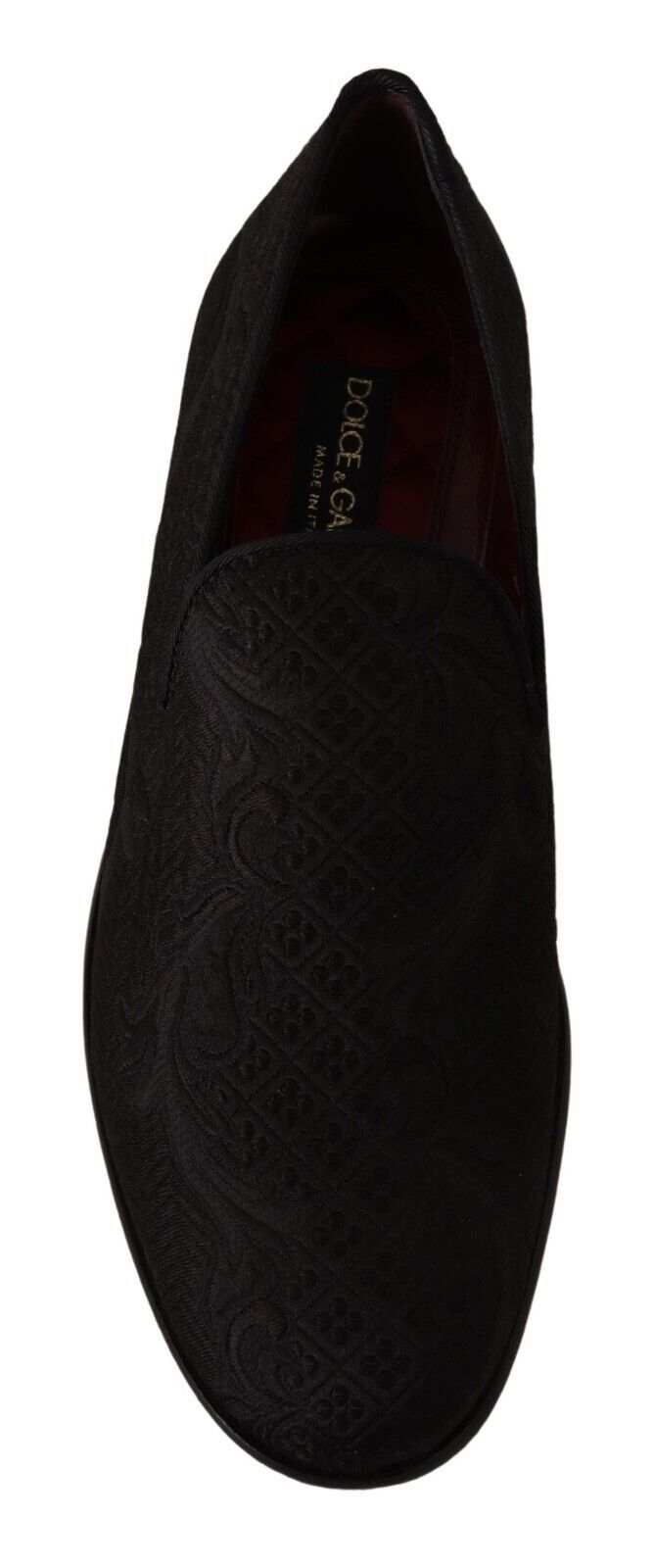 Dolce & Gabbana Black Floral Brocade Slippers Loafers Shoes - Zeiniez