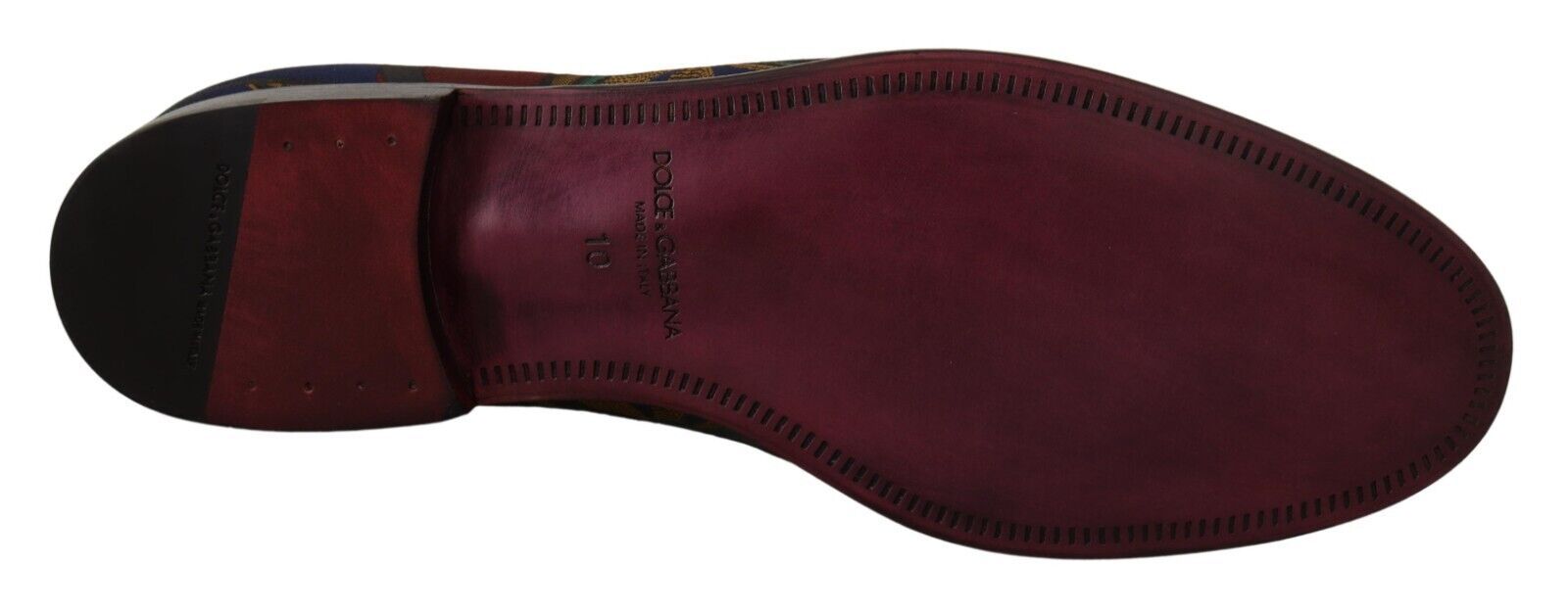 Dolce & Gabbana Multicolor Jacquard Crown Slippers Loafers Shoes - Zeiniez