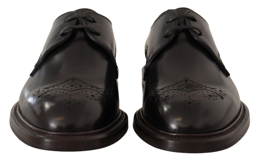 Dolce & Gabbana Black Leather Dress Formal Derby Shoes - Zeiniez