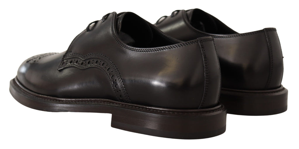 Dolce & Gabbana Black Leather Dress Formal Derby Shoes - Zeiniez