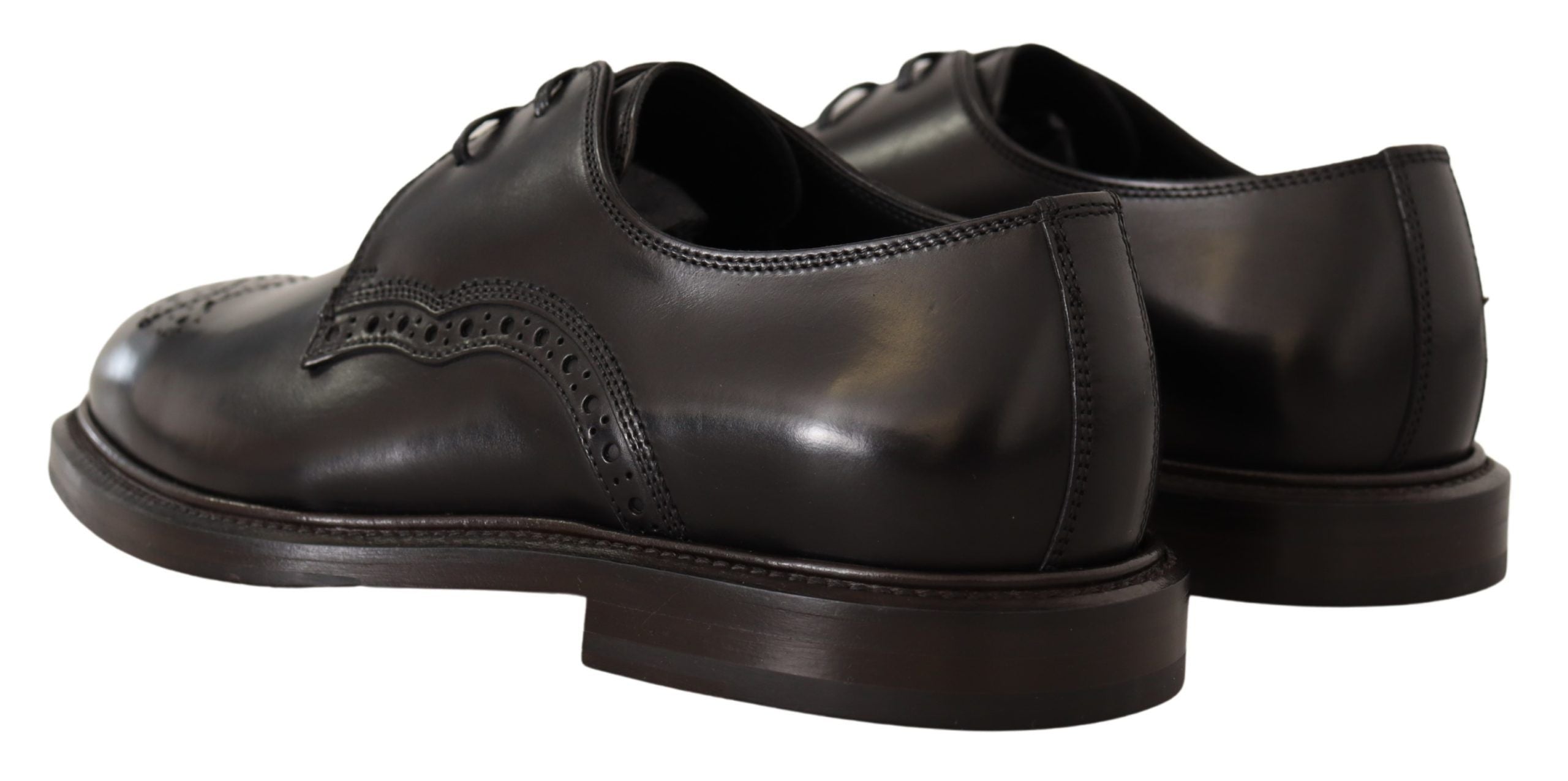 Dolce & Gabbana Black Leather Dress Formal Derby Shoes - Zeiniez