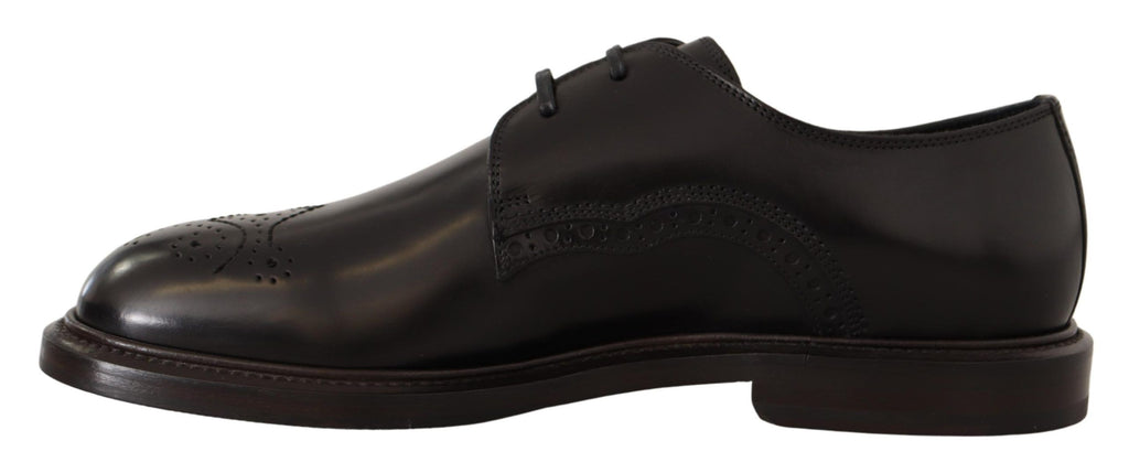 Dolce & Gabbana Black Leather Dress Formal Derby Shoes - Zeiniez