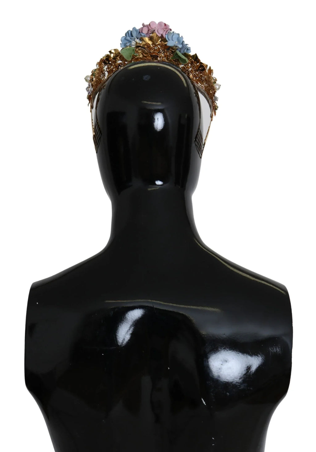 Dolce & Gabbana Gold Crystal Purple Hortensia Headband Crown Diadem - Zeiniez