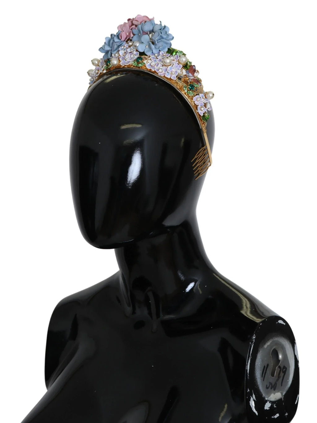 Dolce & Gabbana Gold Crystal Purple Hortensia Headband Crown Diadem - Zeiniez