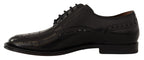 Dolce & Gabbana Black Leather Wingtip Mens Formal Derby Shoes - Zeiniez