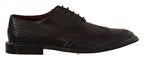 Dolce & Gabbana Black Leather Oxford Wingtip Formal Derby Shoes - Zeiniez