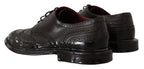 Dolce & Gabbana Black Leather Oxford Wingtip Formal Derby Shoes - Zeiniez