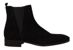 Dolce & Gabbana Black Suede Leather Chelsea Mens Boots Shoes - Zeiniez