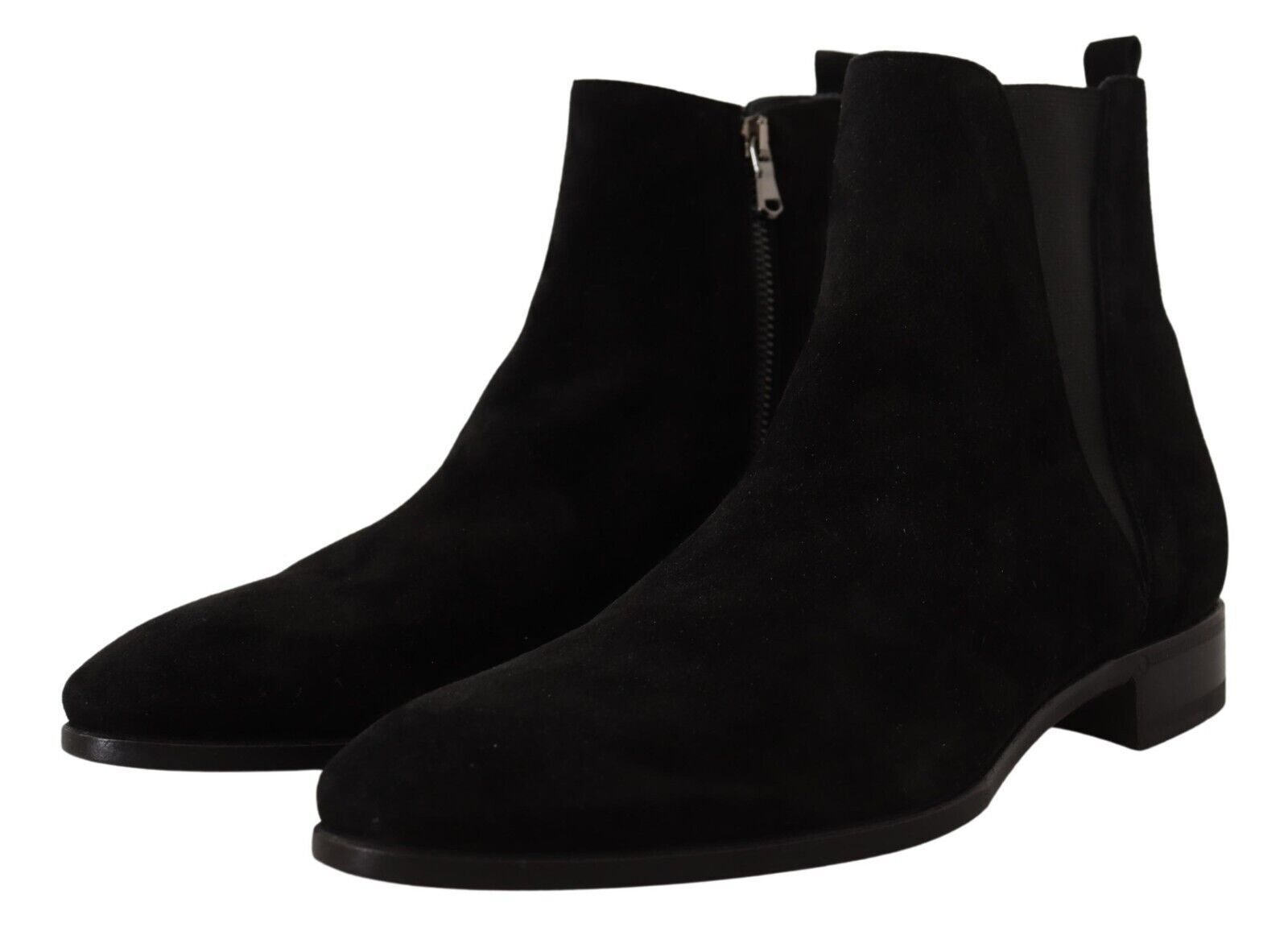 Dolce & Gabbana Black Suede Leather Chelsea Mens Boots Shoes - Zeiniez