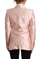 Dolce & Gabbana Pink Satin Long Sleeves Blazer Coat Jacket - Zeiniez