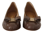 Salvatore Ferragamo Brown Naplak Calf Leather Pumps Shoes - Zeiniez