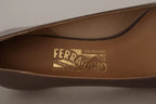 Salvatore Ferragamo Brown Naplak Calf Leather Pumps Shoes - Zeiniez