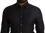 Dolce & Gabbana Black GOLD Cotton Slim Dress Formal Shirt - Zeiniez