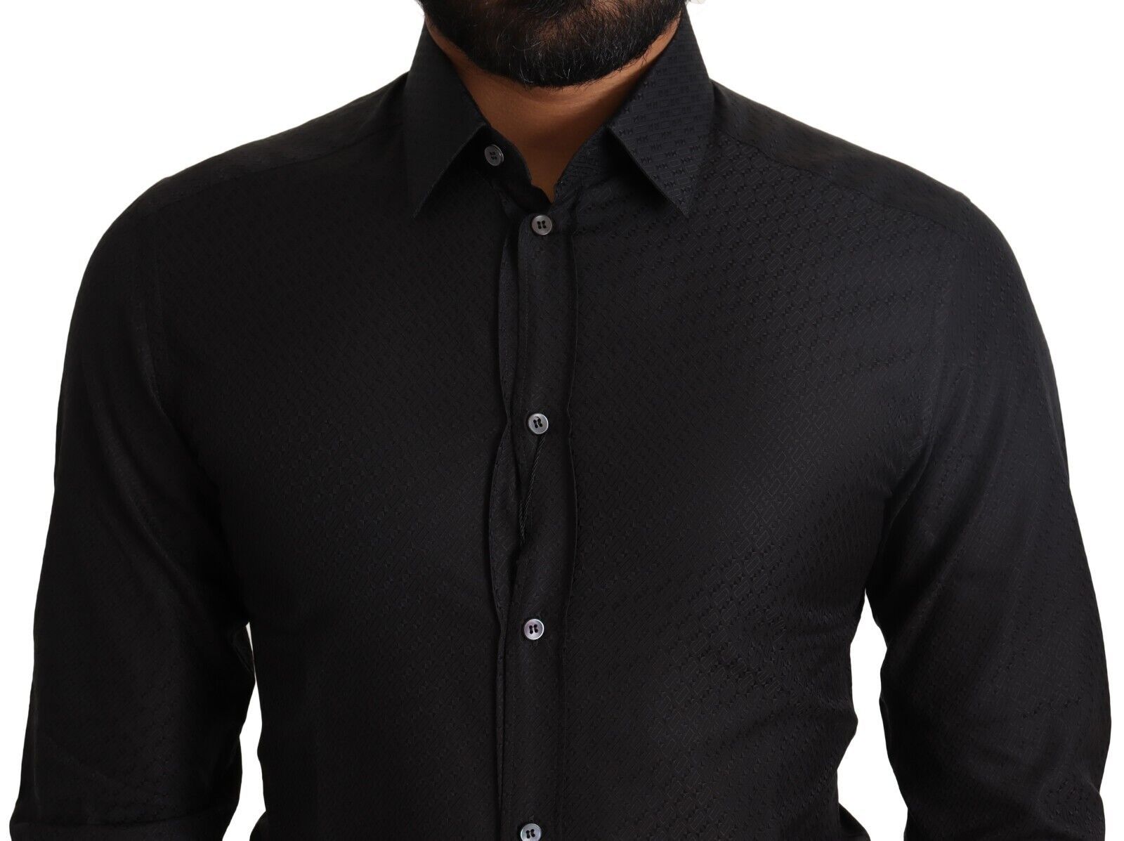 Dolce & Gabbana Black GOLD Cotton Slim Dress Formal Shirt - Zeiniez