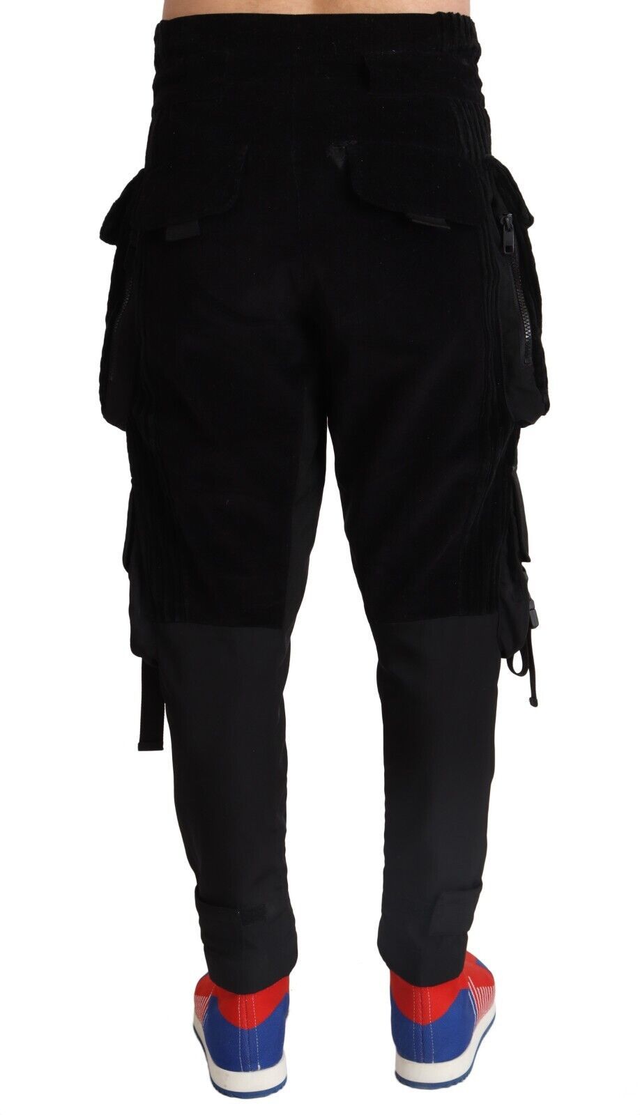 Dolce & Gabbana Black Cotton Skinny Corduroy Cargo Pants - Zeiniez