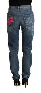 Dolce & Gabbana Blue Distressed Denim BOYFRIEND Skinny Jeans - Zeiniez