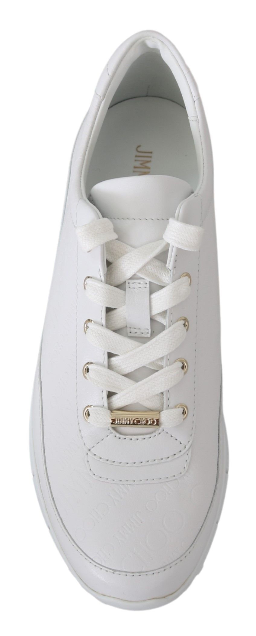 Jimmy Choo White Leather Monza Sneakers - Zeiniez
