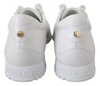 Jimmy Choo White Leather Monza Sneakers - Zeiniez